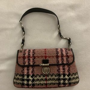 Vintage Burberry Wool Shoulder Bag